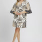 Umgee Abstract Print Kimono Sleeve Mini Dress - DAVERRI FASHIONS