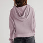 Waffle-Knit Dropped Shoulder Hooded Jacket - DAVERRI FASHIONS