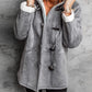 Full Size Cozy Sherpa Lined Toggle Coat with Hood Plus Size - DAVERRI FASHIONS