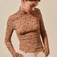 SO ME Floral Print Textured Long Sleeve Knit Top - DAVERRI FASHIONS