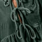 SO ME Spaghetti Strap Front Tie Velvet Holiday Blouse