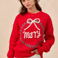 BiBi Christmas Wreath Merry Letter Knit Top - DAVERRI FASHIONS
