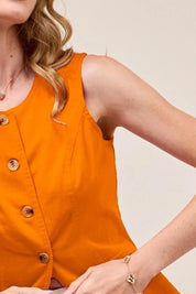 SO ME Slim Fit Button Front Game Day Color Denim Vest Top | Vests Daverri Fashions