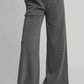 Umgee Full Size Drawstring Wide Leg Pants with Pockets Charcoal