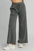 Umgee Full Size Drawstring Wide Leg Pants with Pockets Charcoal