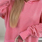 Striped Oversized Hoodie with Kangaroo Pocket - DAVERRI FASHIONS