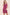 BOMBOM Rib Knit Tank Dress BLACK-FUCHSIA