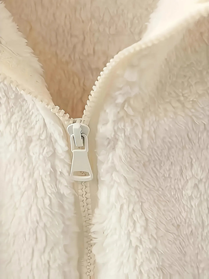 Fleece Long Sleeve Zip-Up Jacket | Jackets Daverri Fashions