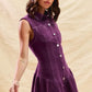 SO ME Button Down Sleeveless Collared Game Day Mini Dress - DAVERRI FASHIONS
