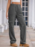 Daverri high-waisted dark gray cargo jeans with pockets and straight-leg cut