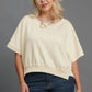 Umgee Full Size Lightweight Cropped Sweatshirt Plus Size