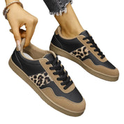Leopard Lace Up Round Toe Sneakers | Sneakers Daverri Fashions