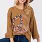 SAGE + FIG Floral Peace Patch Round Neck Top Tops