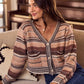 SO ME Textured Variegated Multi Color Striped Cardigan