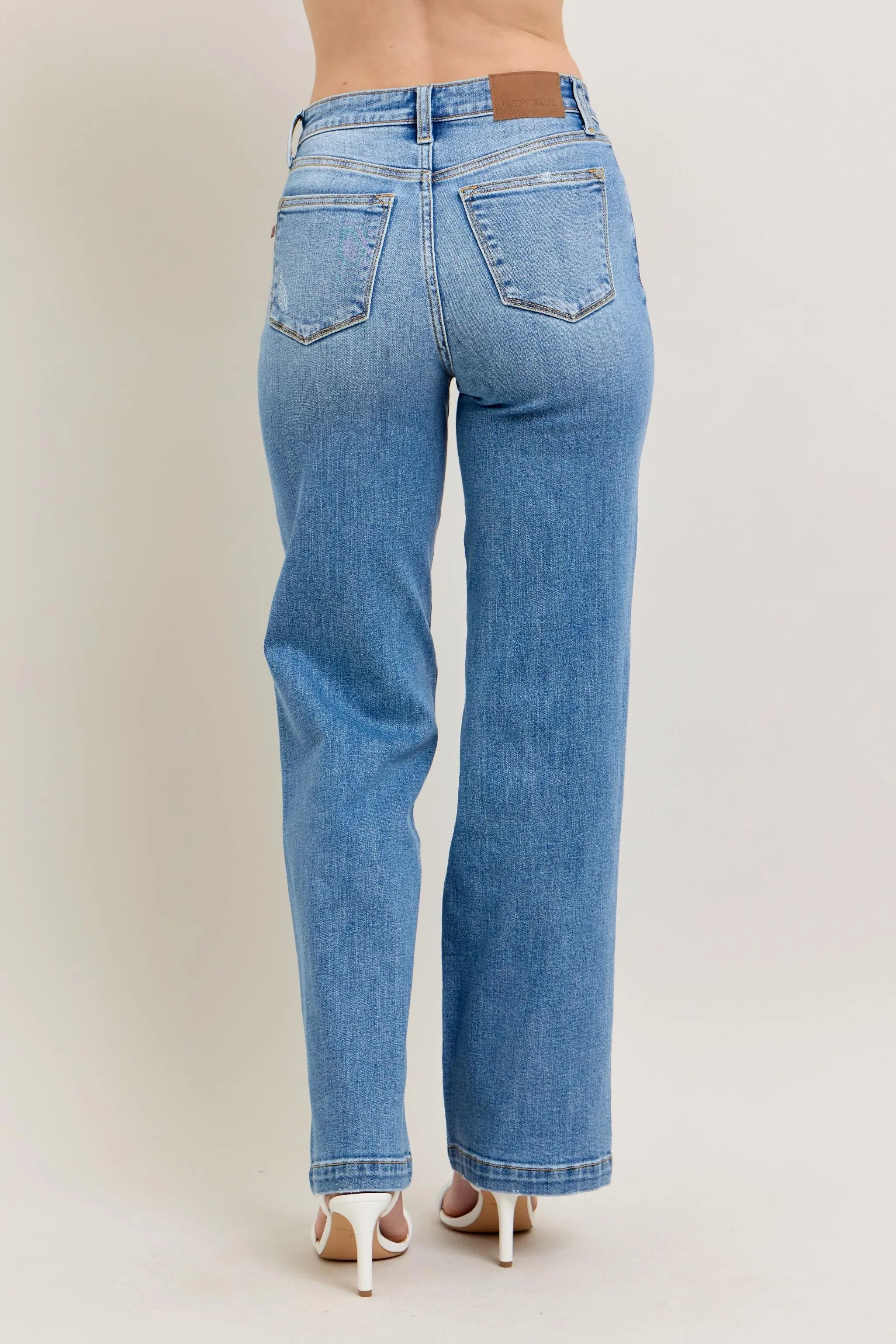 Judy Blue Full Size High Waist Straight Jeans Plus Size | Jeans Daverri Fashions
