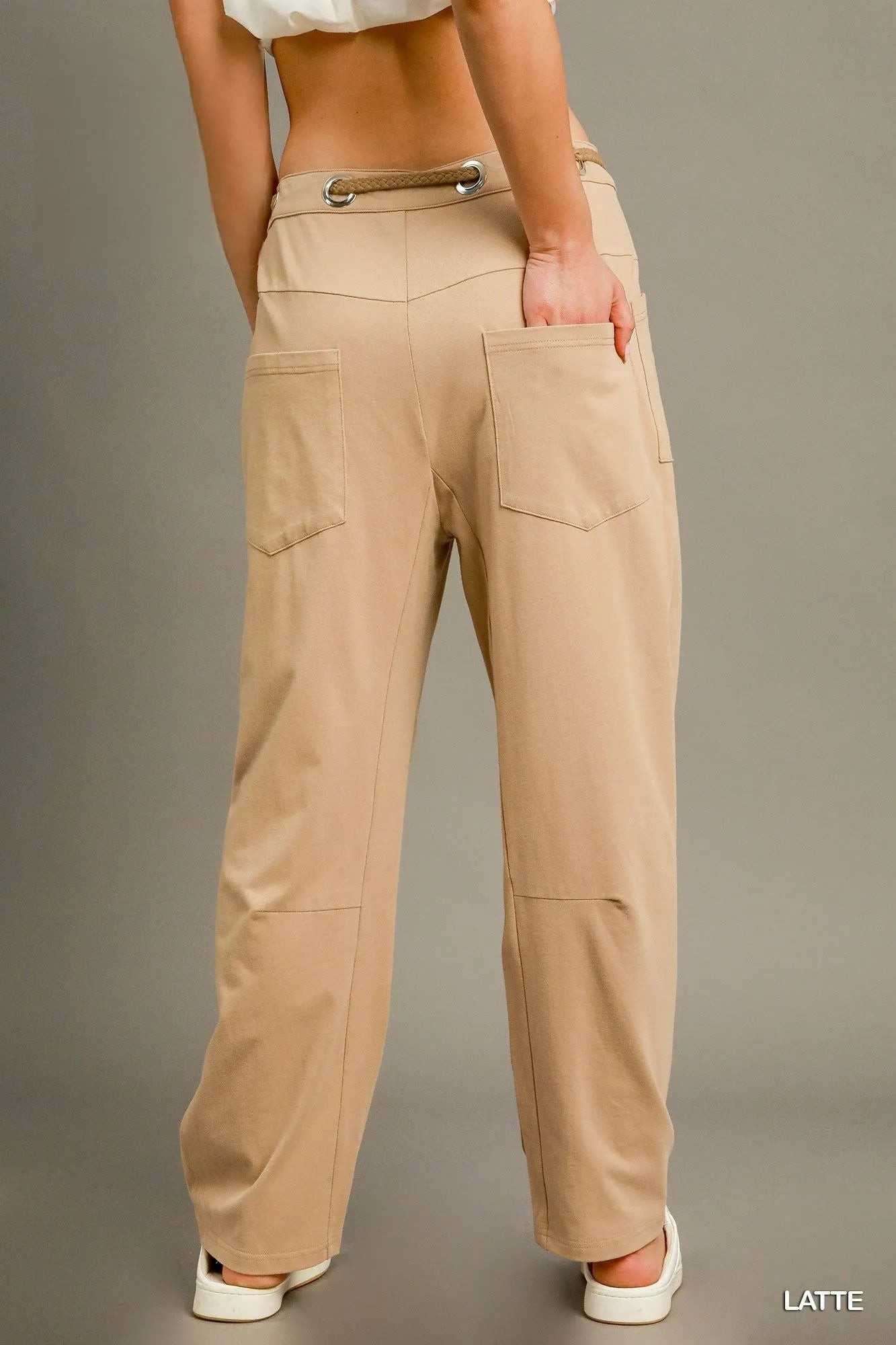 Umgee Cargo-Inspired Drawstring Pants Cargo Pants