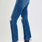 RISEN Full Size High Rise Distressed Crop Straight Jeans - DAVERRI FASHIONS