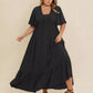 Plus Size Boho Ruffled Maxi Dress with Flutter Sleeves - DAVERRI FASHIONS