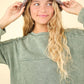 VERY J Mineral Washed Oversized Sweatshirt Mini Dress Mini Dresses