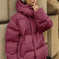Pocketed Zip Up Hooded Puffer Jacket - DAVERRI FASHIONS