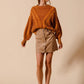 SO ME Scallop Buttoned Front Corduroy Mini Skirt Skirts