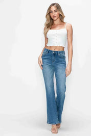bytos Full Size Cat's Whiskers Mid Rise Bootcut Jeans | Jeans Daverri Fashions