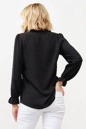 And The Why Polka Dot Ruffle Detailed Blouse Top | Daverri Fashions