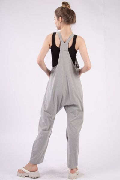 VERY J Plunge Sleeveless Jumpsuit with Pockets