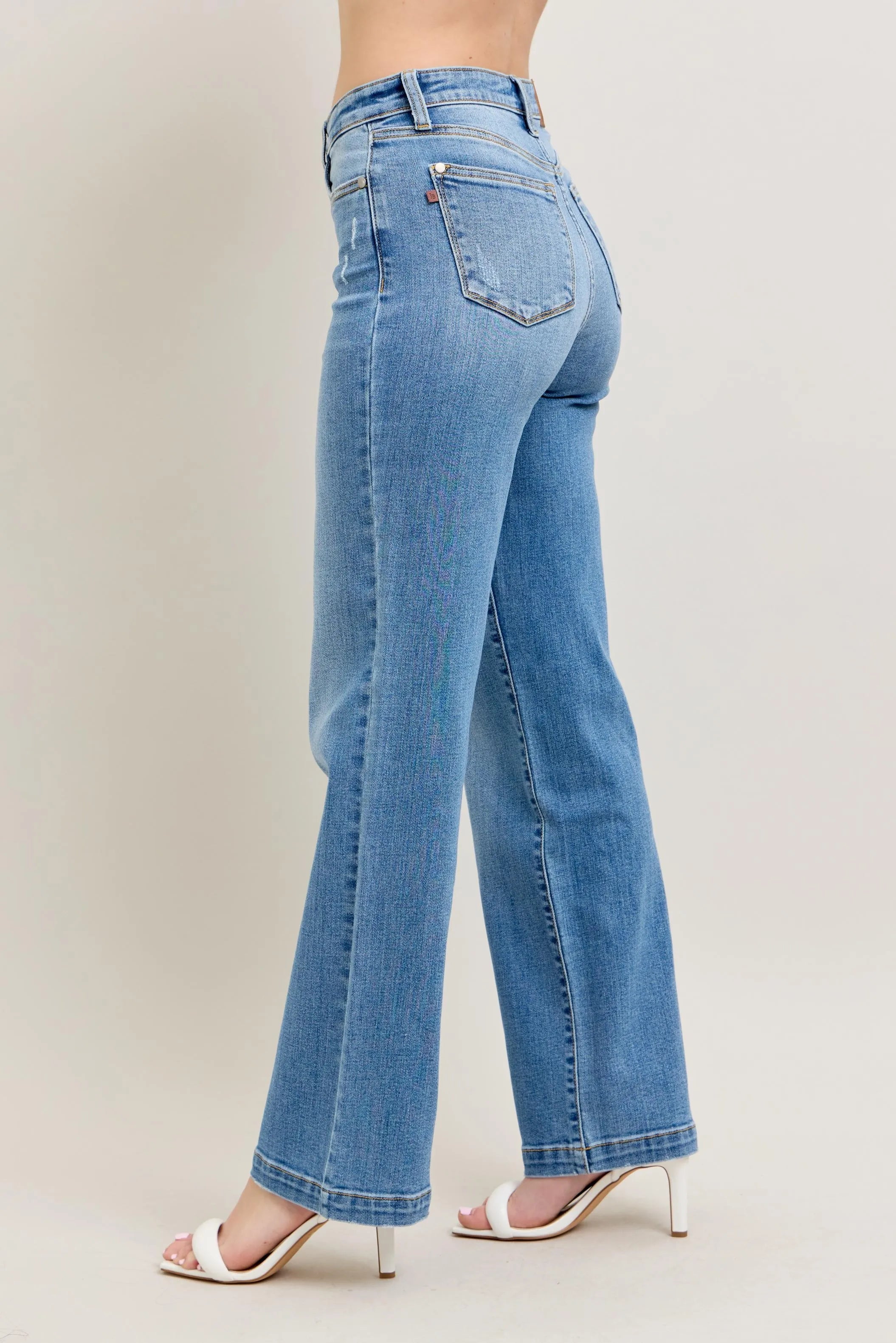 Judy Blue Full Size High Waist Straight Jeans Plus Size | Jeans Daverri Fashions