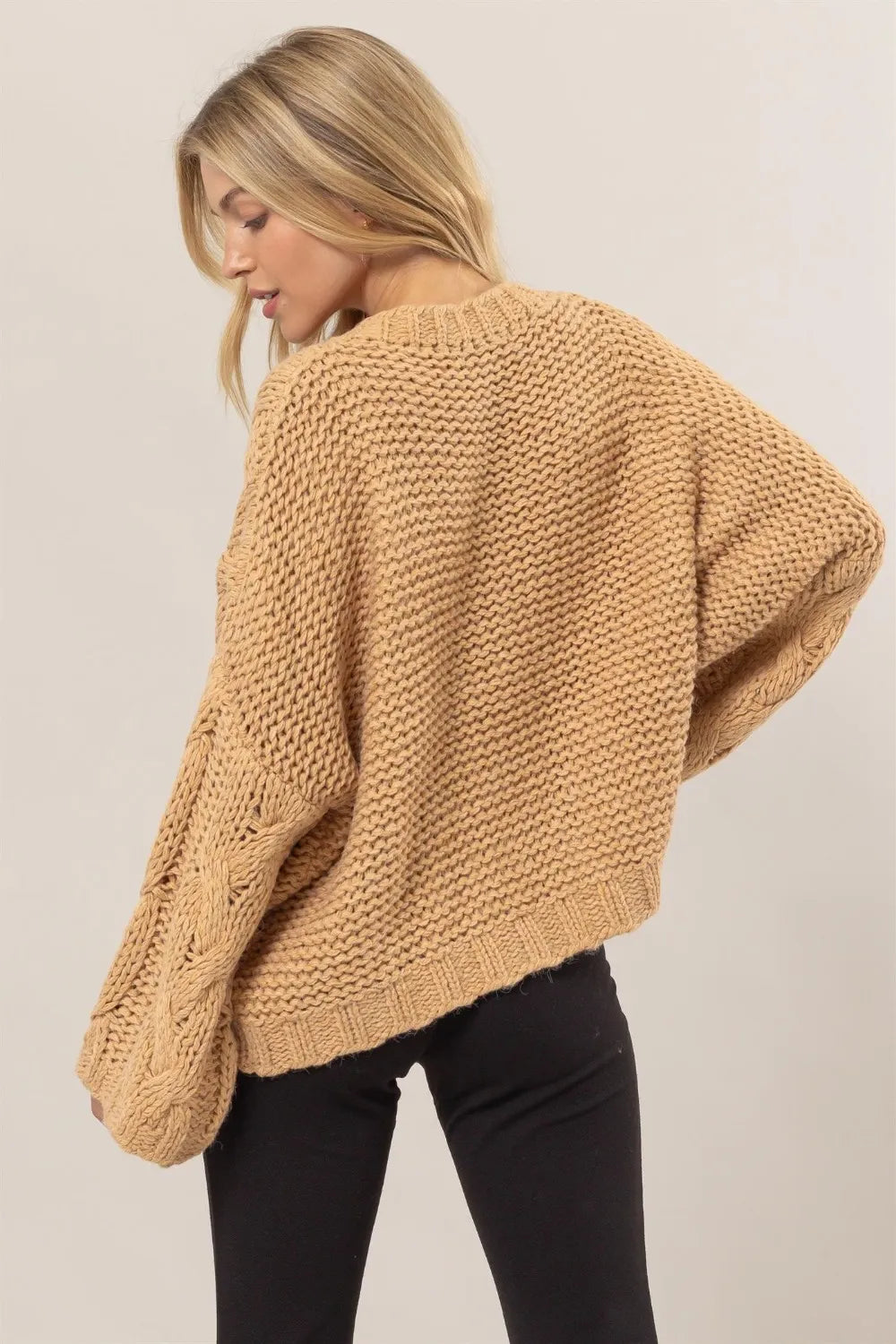 HYFVE Cable Knit V-Neck Sweater | Sweaters Daverri Fashions