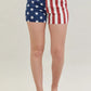 Judy Blue Full Size High Waist Americana Flag Fray Hem Shorts Plus Size Denim Shorts