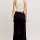 Judy Blue high-waisted wide-leg black denim jeans with straight cut and subtle stitching