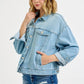 RISEN Washed Dropped Shoulder Denim Jacket Denim Jackets
