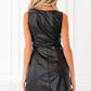 Vegan Leather Sleeveless Mini Dress - DAVERRI FASHIONS