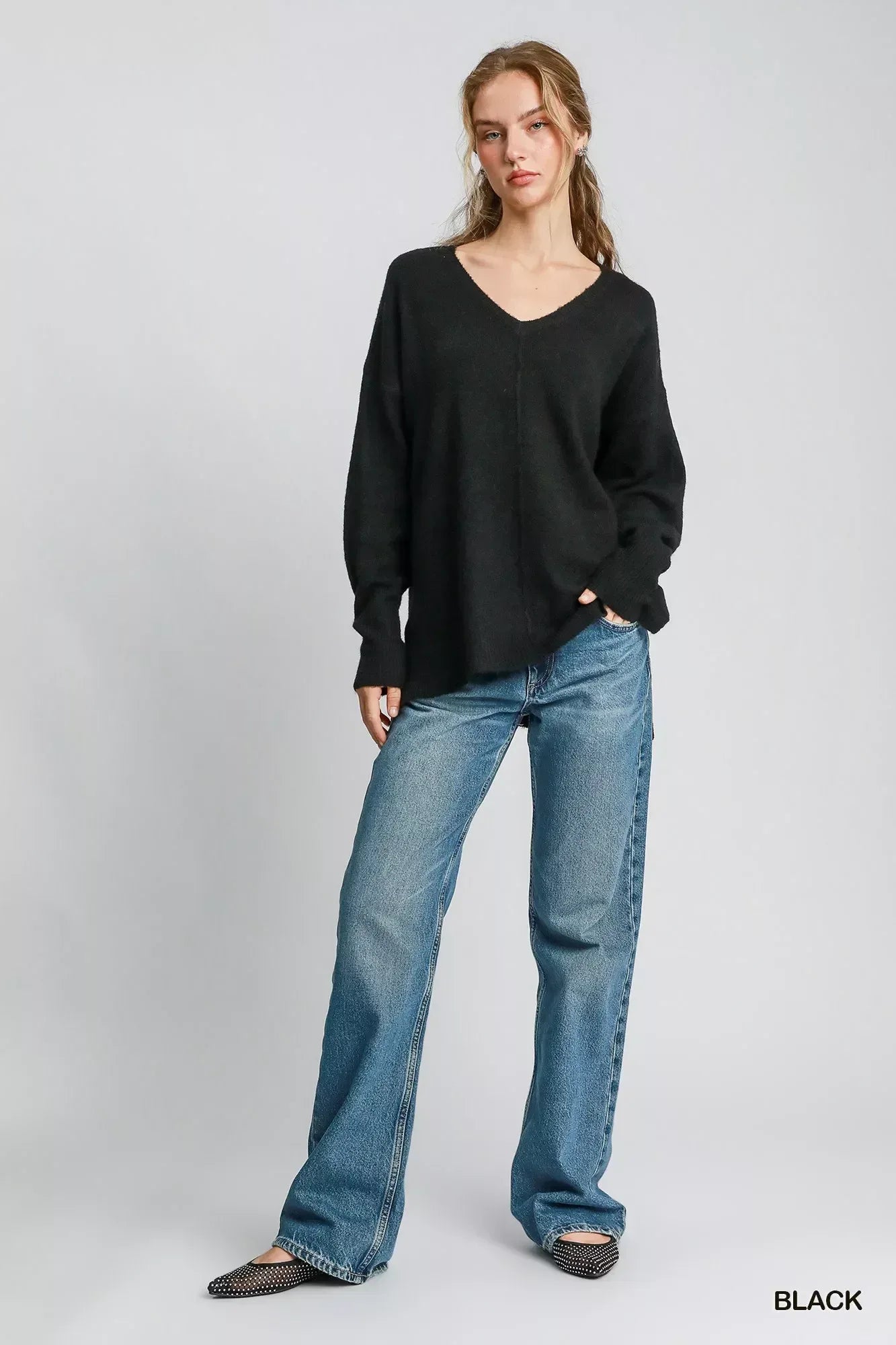 Umgee Wool Blended Pullover Sweater - DAVERRI FASHIONS