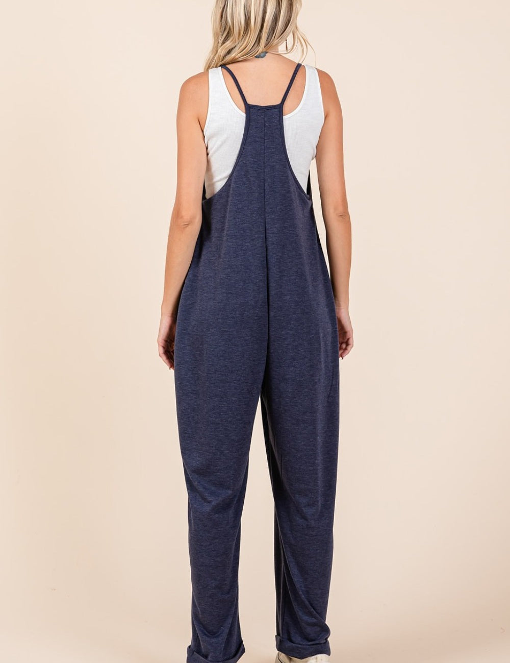 Mittoshop Patch Pocket Wide Leg Sleeveless Jumpsuit