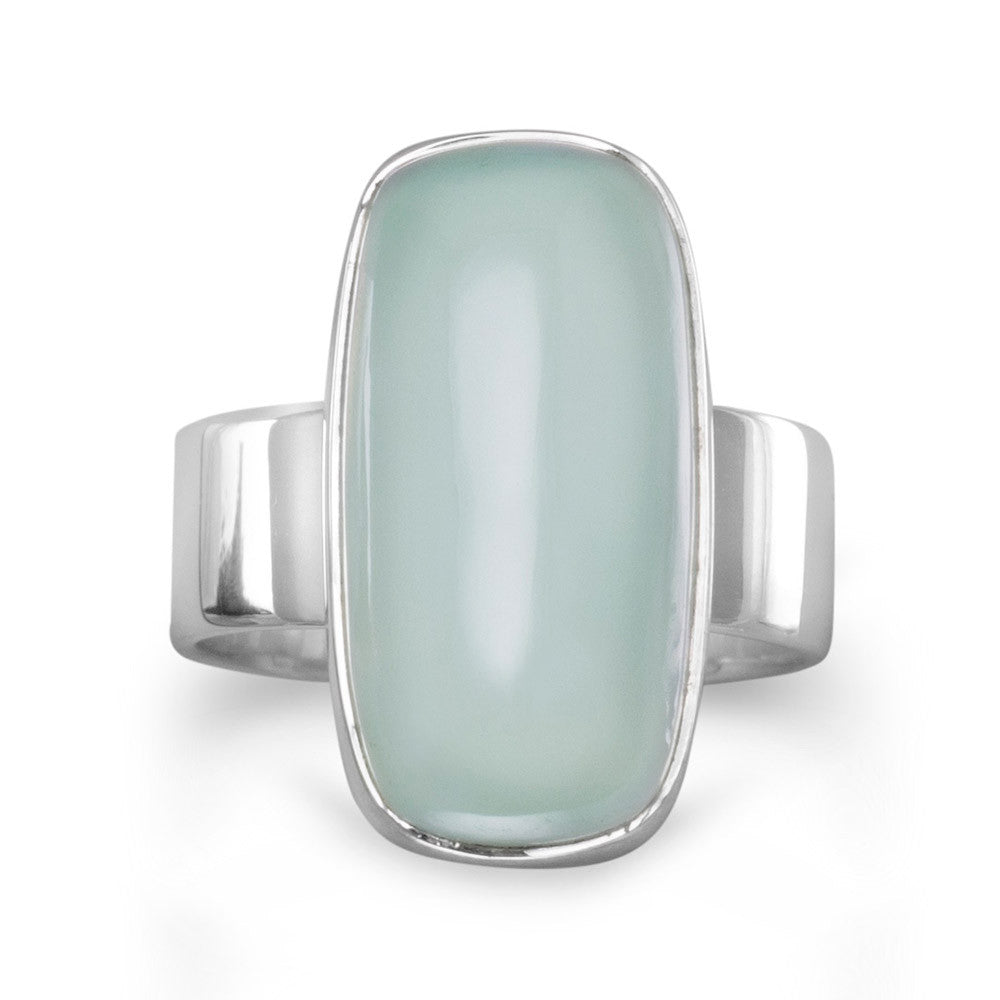 Oval Green Chalcedony Ring Rings