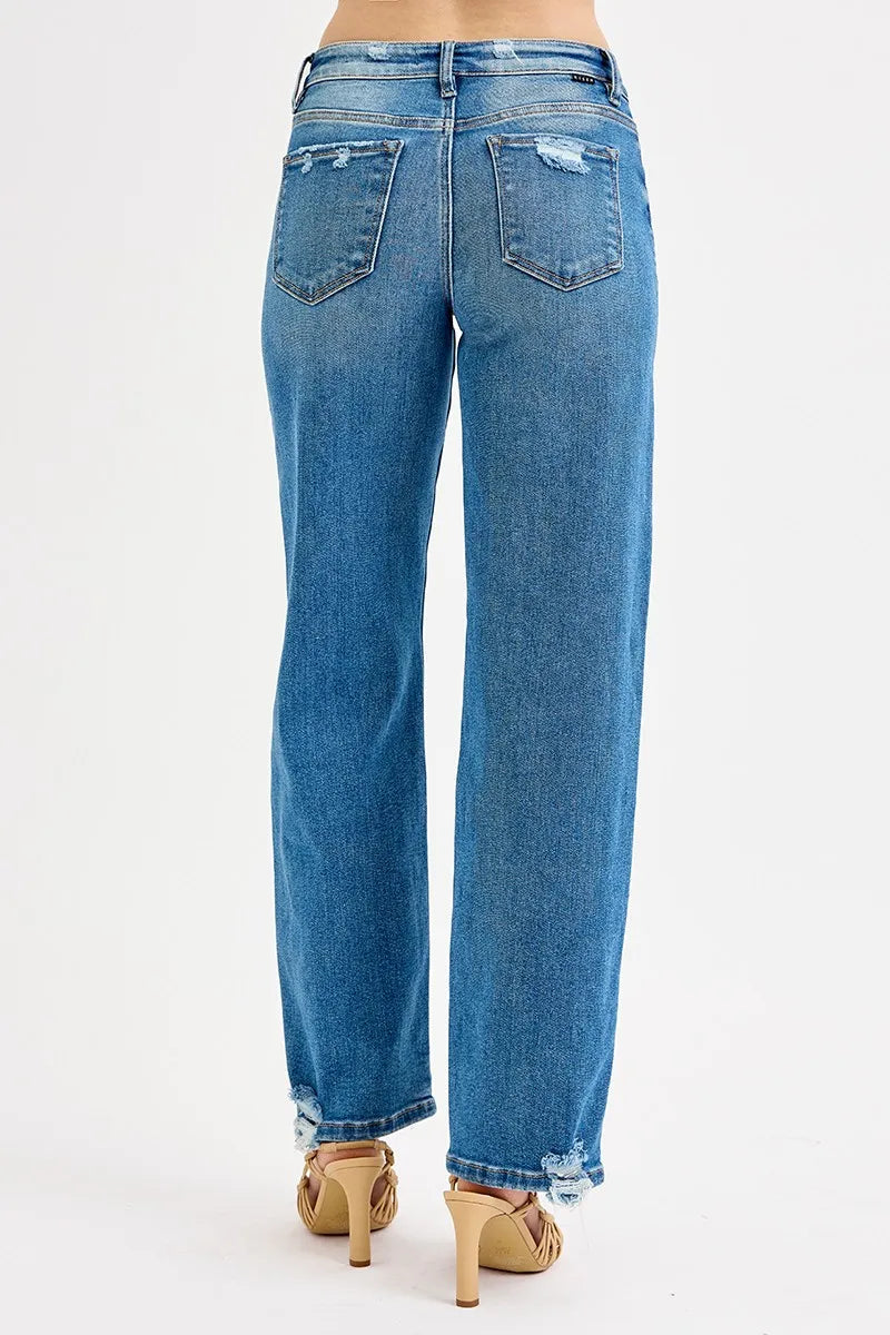 RISEN Full Size Mid Rise Baggy Jeans Plus Size Jeans