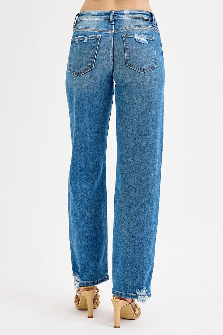 RISEN Full Size Mid Rise Baggy Jeans Plus Size Jeans