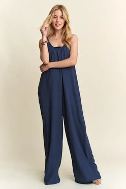 ADORA Wide Leg Casual Cami Jumpsuit - DAVERRI FASHIONS