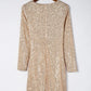 Sequin Knot Round Neck Long Sleeve Mini Dress - DAVERRI FASHIONS