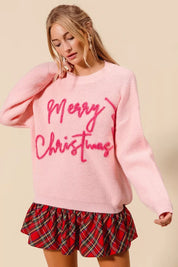 SO ME Merry Christmas Tinsel Lettering Sweater | Sweaters Daverri Fashions