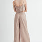 MABLE Linen Mix Crop Cami and Wide Leg Pants Set Outfit Sets
