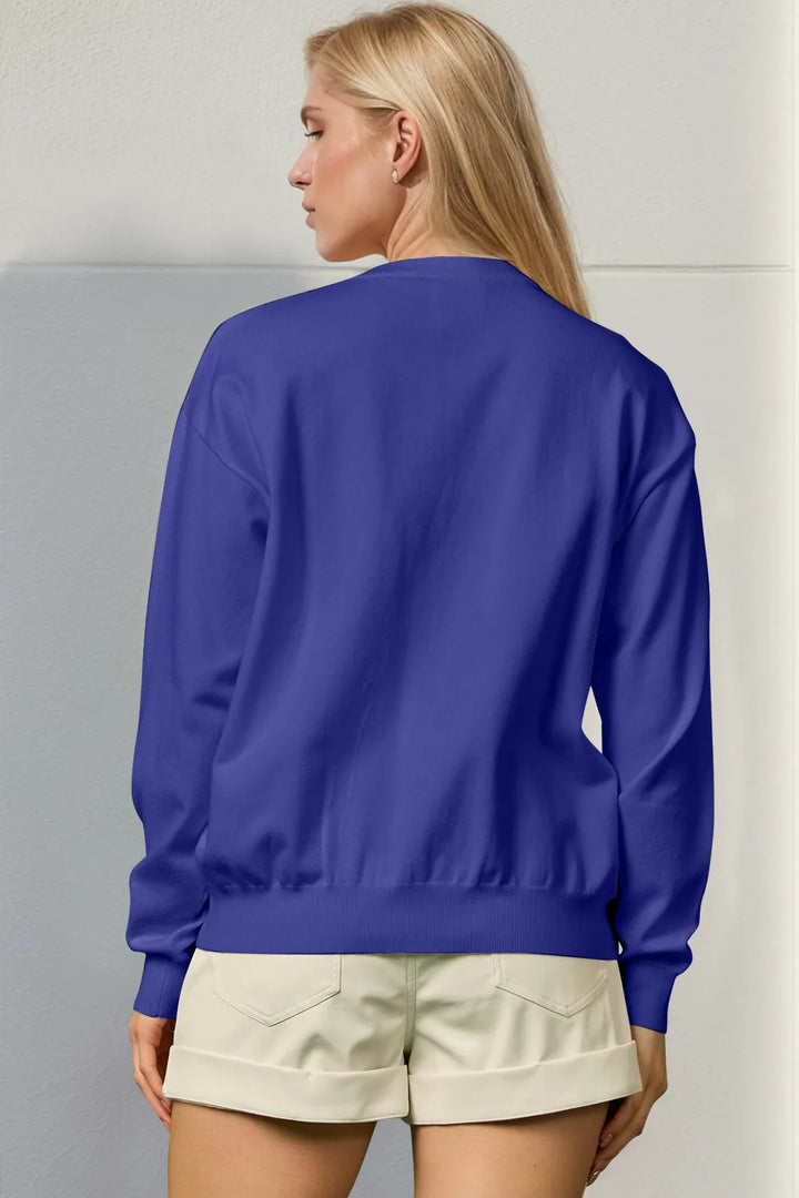 Double Take Full Size Sequin Nutcracker Long Sleeve Sweater | Sweaters Daverri Fashions
