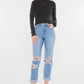Kancan High Rise Distressed Mom Jeans - DAVERRI FASHIONS