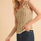 Aemi+Co Distressed Detail Round Neck Knit Tank - DAVERRI FASHIONS