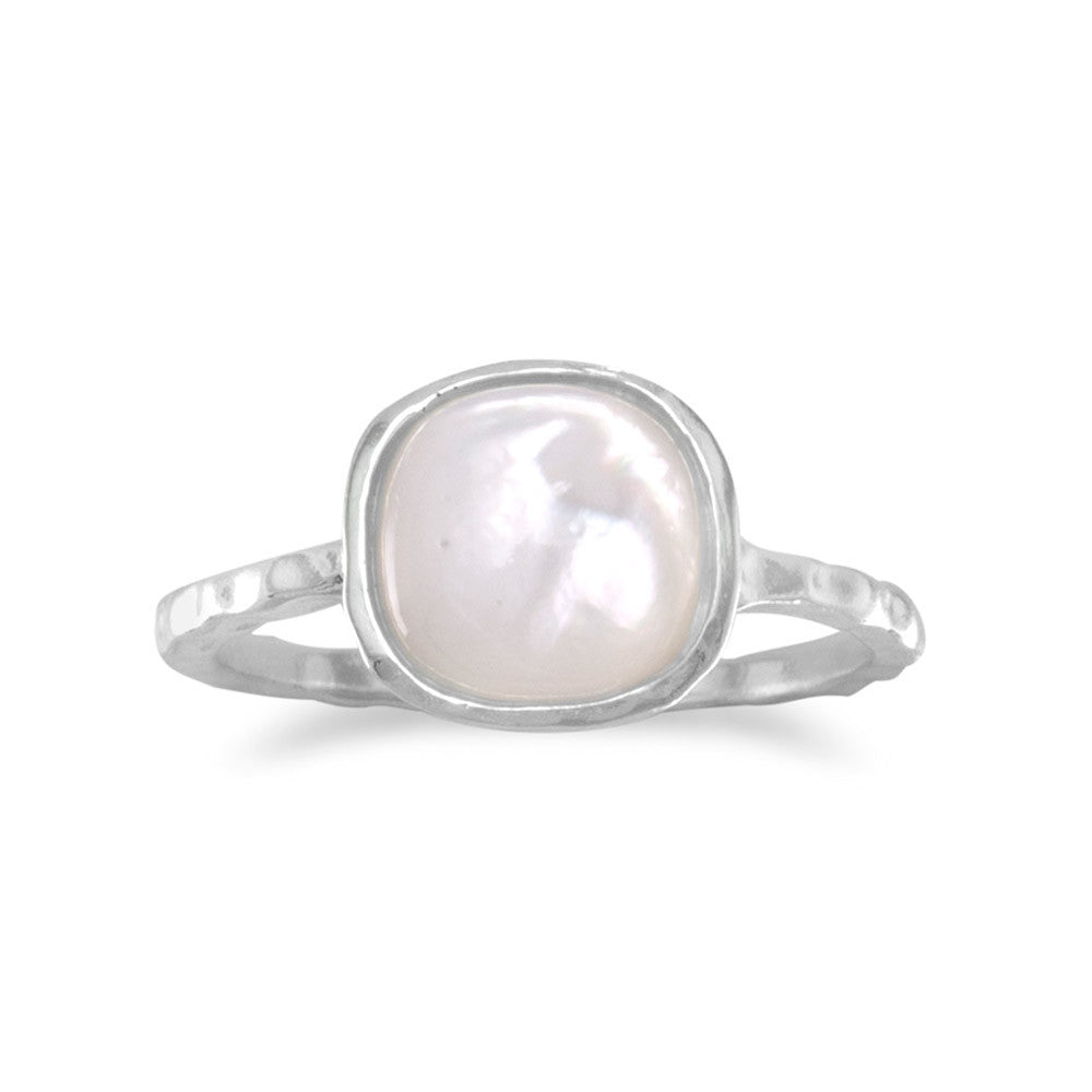 Square Mother of Pearl Ring Rings