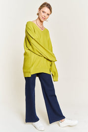 Plus Size V-Neck Oversized Sweater | Sweaters Daverri Fashions