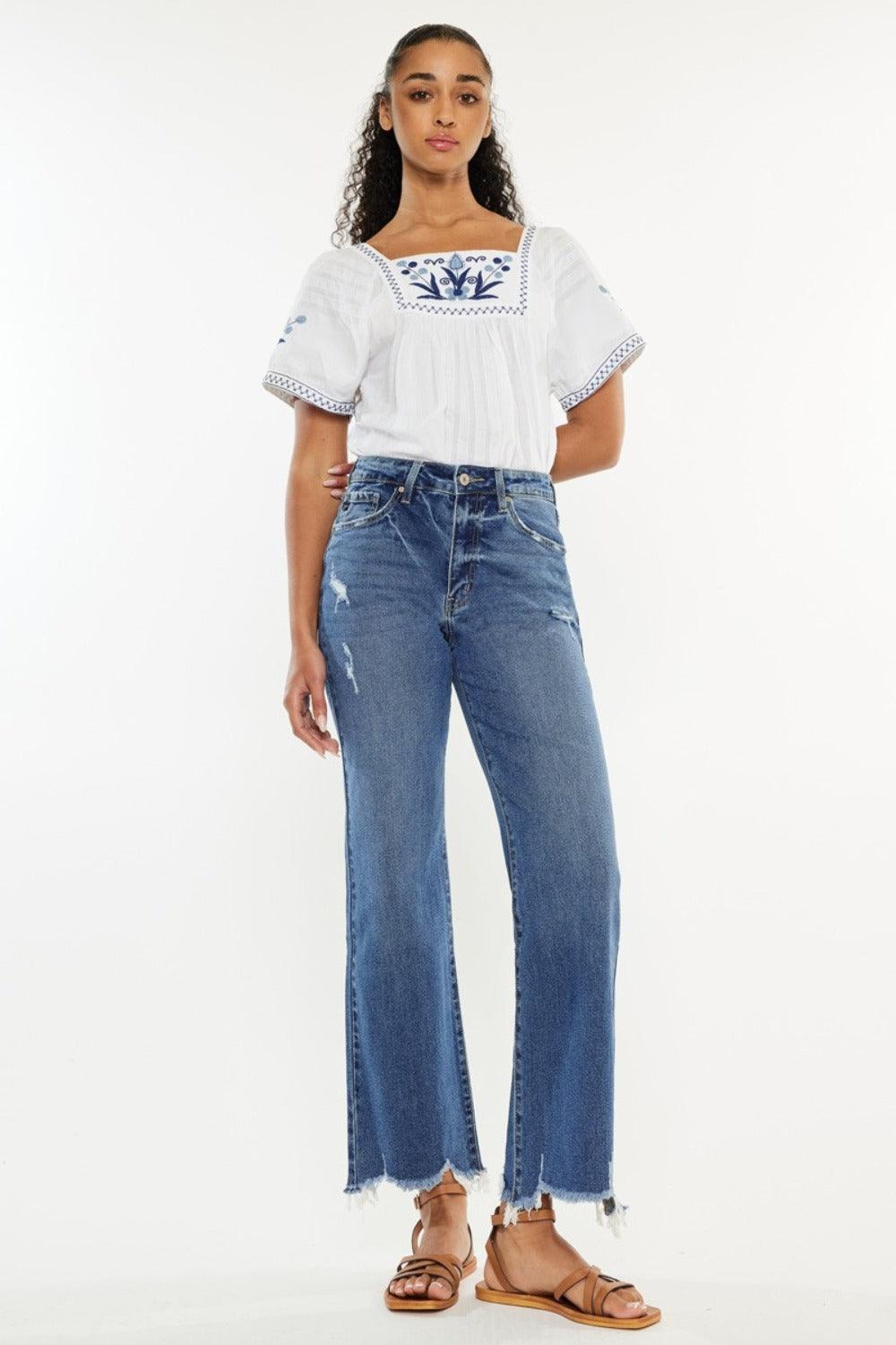 Medium Kancan Full Size High Rise Slim Wide Leg Jeans | Daverri Fashions