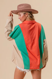 BiBi Colorblock Exposed Seam French Terry Sweatshirt | Daverri Fashions